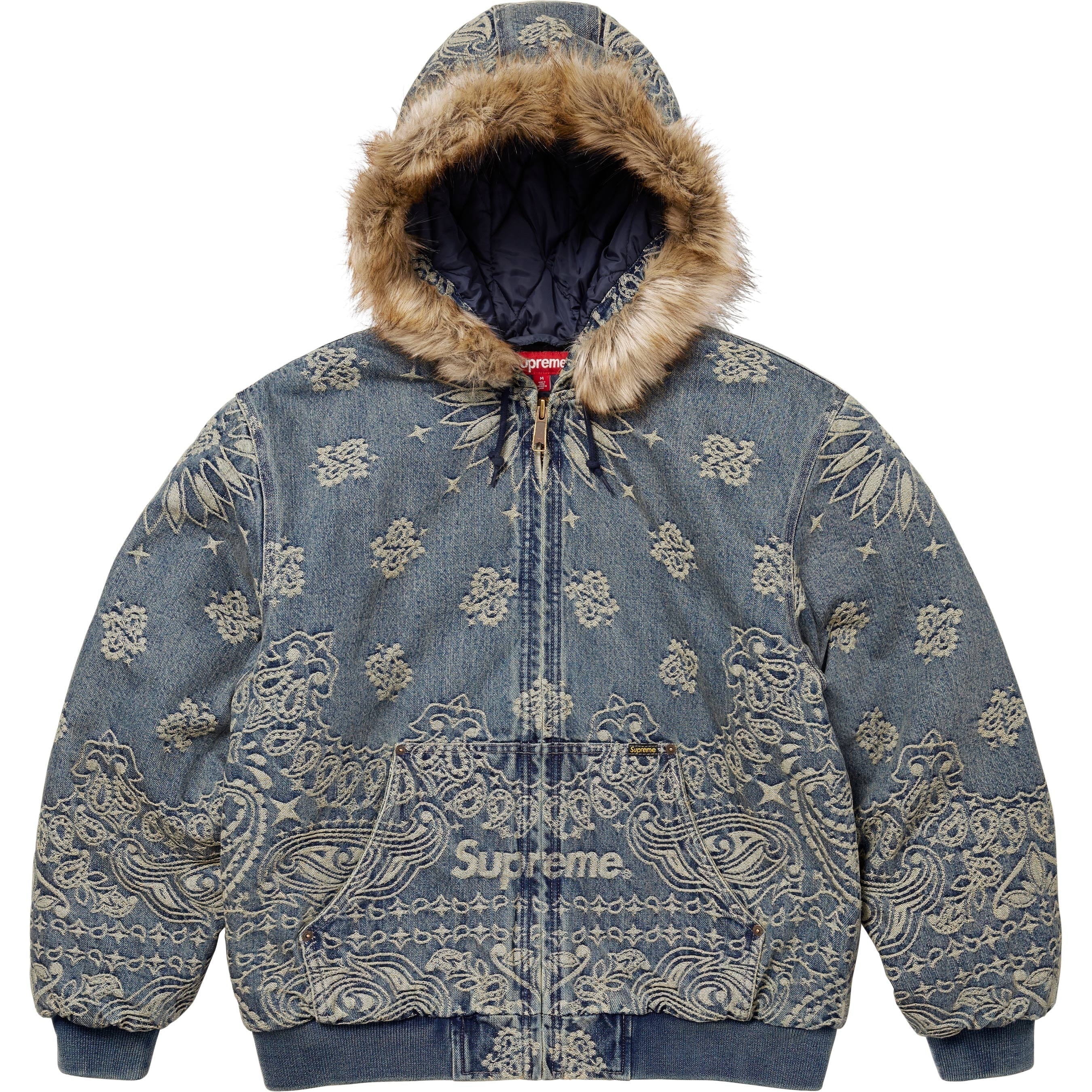 Bandana Jacquard Denim Hooded Work Jacket view 20